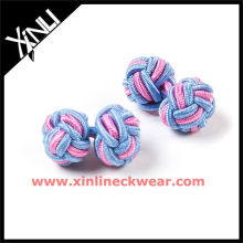 Blue Pink Color Combination Silk Knot Cufflinks